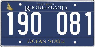 RI license plate 190081