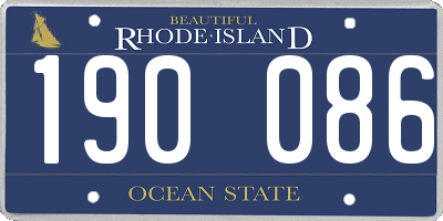 RI license plate 190086