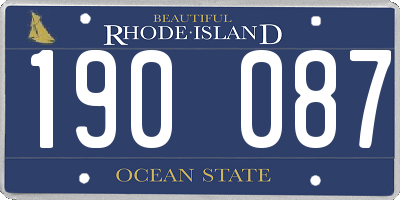 RI license plate 190087