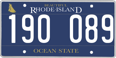 RI license plate 190089