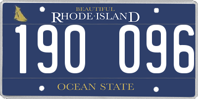 RI license plate 190096