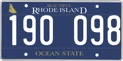 RI license plate 190098