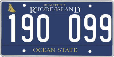 RI license plate 190099