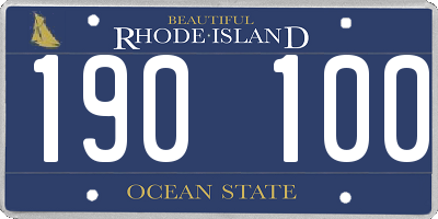 RI license plate 190100