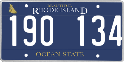 RI license plate 190134