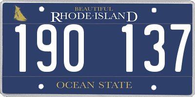 RI license plate 190137