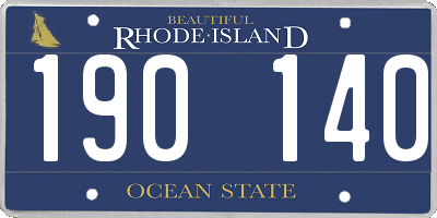 RI license plate 190140