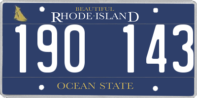 RI license plate 190143