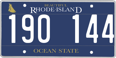 RI license plate 190144