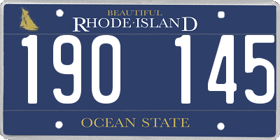 RI license plate 190145