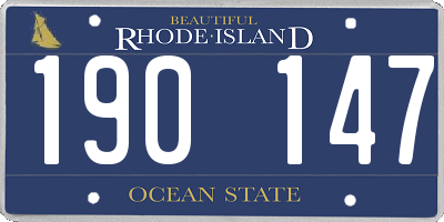 RI license plate 190147