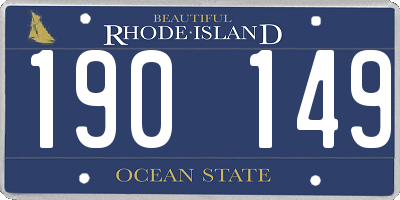 RI license plate 190149