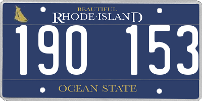 RI license plate 190153