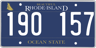 RI license plate 190157