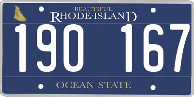 RI license plate 190167
