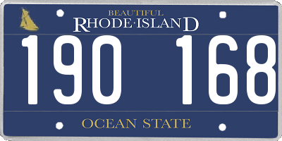 RI license plate 190168