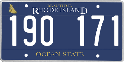RI license plate 190171