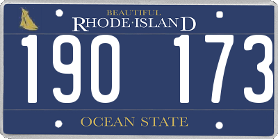 RI license plate 190173