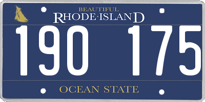 RI license plate 190175