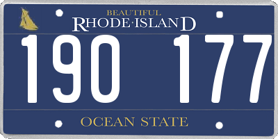 RI license plate 190177