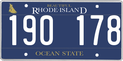 RI license plate 190178
