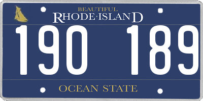 RI license plate 190189