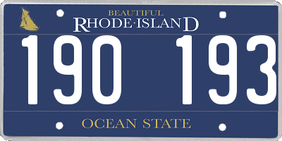 RI license plate 190193