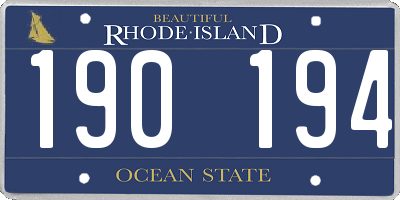 RI license plate 190194