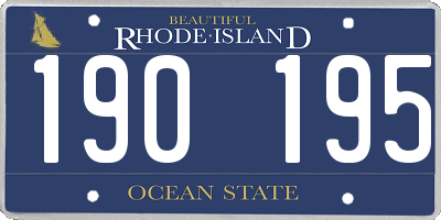 RI license plate 190195
