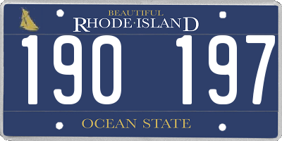 RI license plate 190197