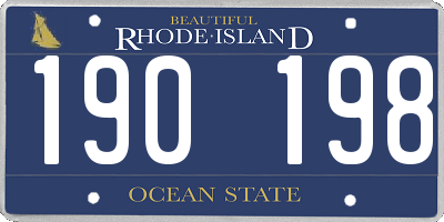 RI license plate 190198