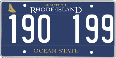 RI license plate 190199