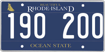 RI license plate 190200