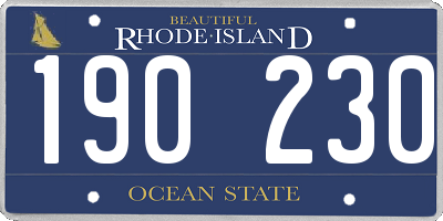 RI license plate 190230