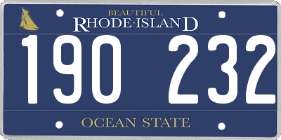 RI license plate 190232