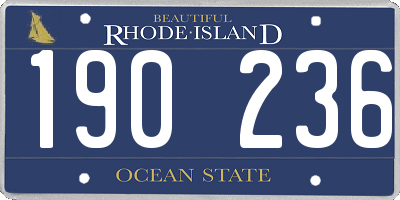 RI license plate 190236