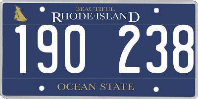 RI license plate 190238