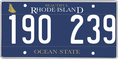 RI license plate 190239