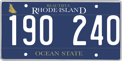 RI license plate 190240