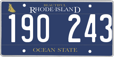 RI license plate 190243