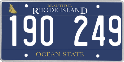 RI license plate 190249