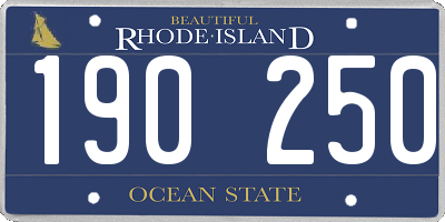 RI license plate 190250