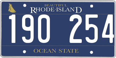 RI license plate 190254