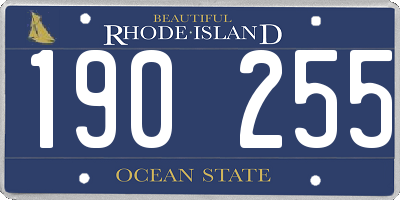 RI license plate 190255