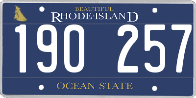 RI license plate 190257