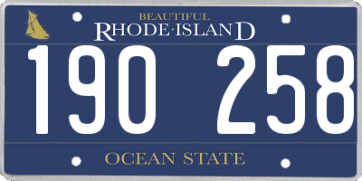 RI license plate 190258