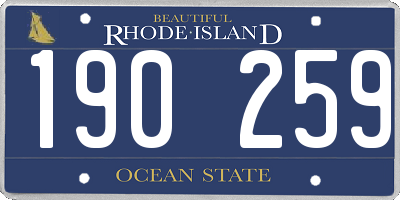 RI license plate 190259