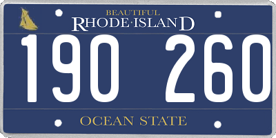 RI license plate 190260