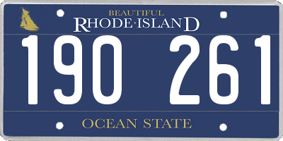 RI license plate 190261