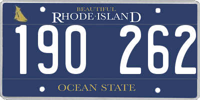 RI license plate 190262